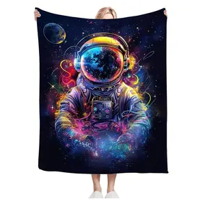 Spaceman Astronaut Throw Blanket - Soft Warm Cozy Fleece for Couch, Sofa, Bed - 50"x40" - Gifts & Decor for Girls, Boys, Women,
