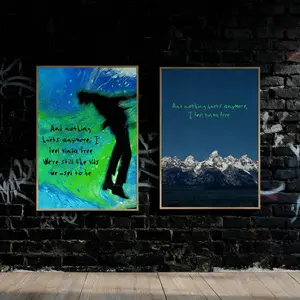 [No Frame] Ghost Town Lyrics Poster, And Nothing Hurts Anymore I Feel Kinda Free Wart Art, Vintage Hip Hop Decor Home, Rap Music Fan Gift