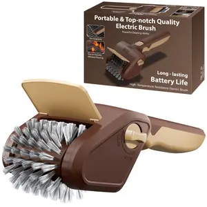 LRLY Electric BBQ Grill Brush, Bristle Free, Fast Clean, Cordless Rechargeable, 2 Replacement Cleaning Brushes, Barbecue Utensils for Removes Rust & Grease, Barbecue Accessory for All Grill Types #Summervibes