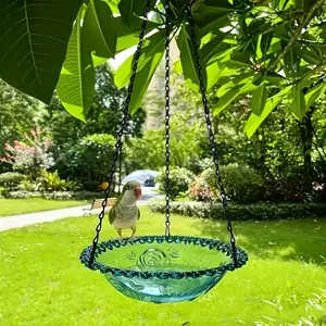 Suspension Bird Feeder, Three-In-One Food Water Bath, Durable Metal Chain, Adjustable Hook, Leak-Proof, Garden Birds, Squirrels, Raccoons