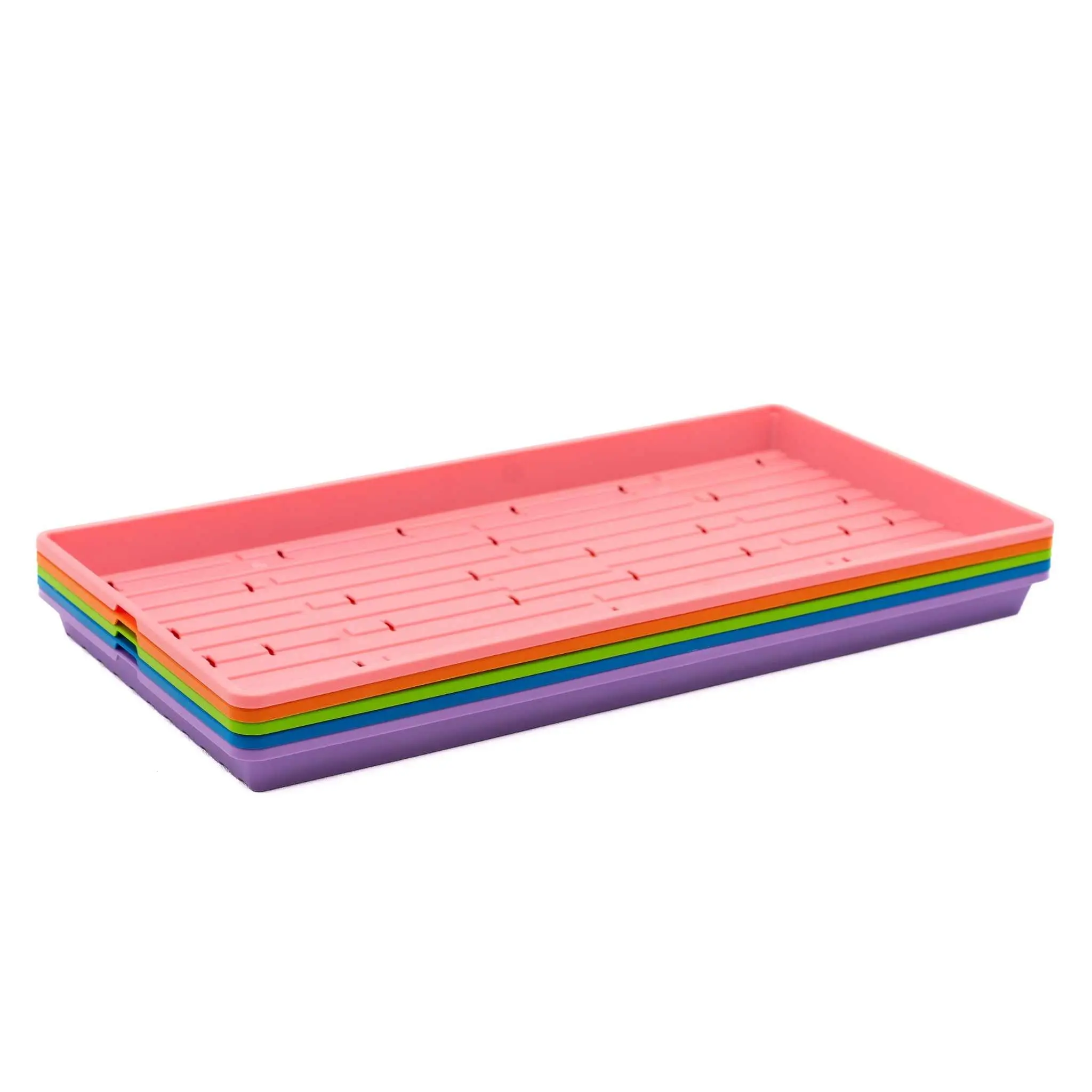 1020 Microgreen Planting Trays - Shallow, Extra Strength, Colored Gardening Cultivation Equipment for Greenhouse Germination Trays