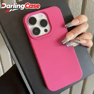 DarlingCase New Large Cutout Leather Texture Case for iPhone 17 / 16 Pro Solid Color Shockproof Full Protection Cover