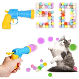 PURR LAB Pom Pom Ball Launcher for Cats - Interactive Play Set for Kittens & Adults