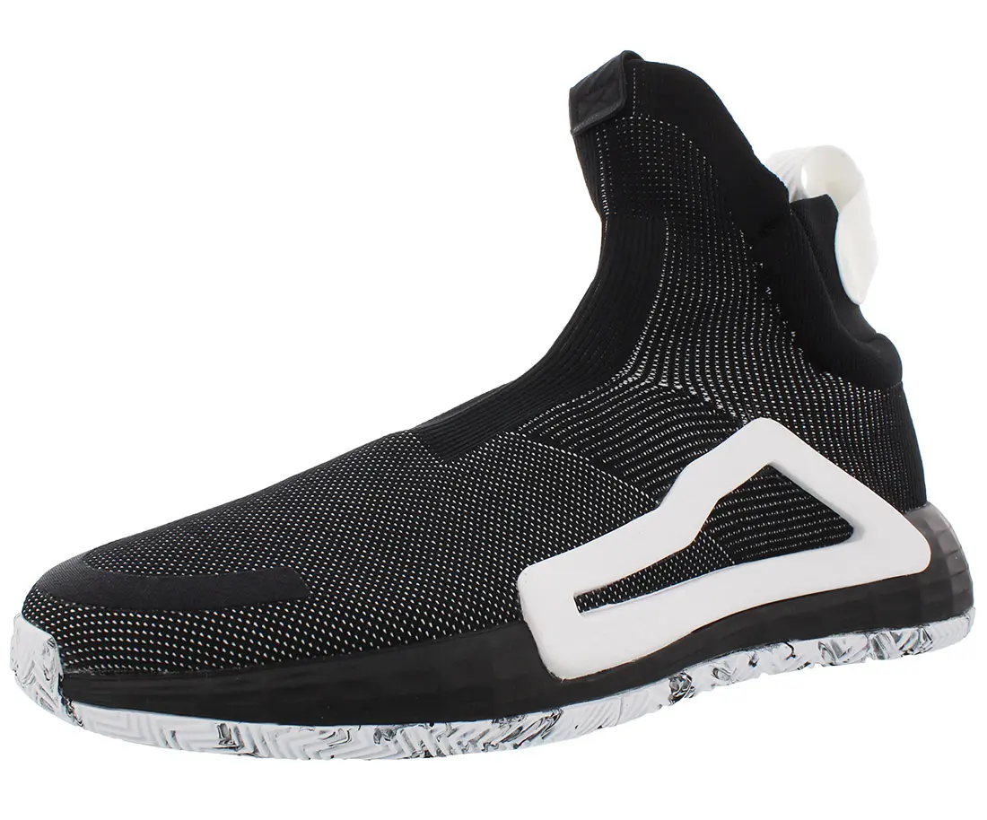 Adidas N3Xt L3V3L Men's Laceless High-Top Basketball Shoes, Knit Athletic Footwear for Sports and Training, Sneaker, Sports Shoes, Casual, Knit Fabric, No, Casual Wear, Anti-Skid Men's Sneaker