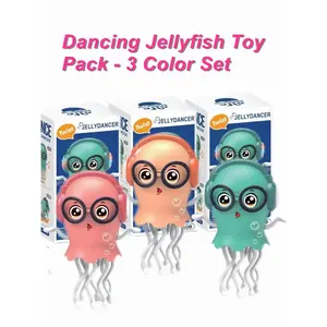 3 Dancing Jellyfish Package, Baby Toy, Pet Toy, Music Toy, Crawling Jellyfish Tummy Time Toy for kids, Magic Dancing Music Crawling Toys for 1 2 3 4 5Year Old Children Birthday Gifts
