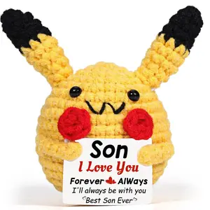 Easter Basket Stuffers Decor Son Gifts from Mom Dad Positive Crochet Animals Emotional Support Crochet Nuggets Bunny Cheer I Love You Small Unique Birthday Presents for Son in Law Boys Gifts Amigurumi