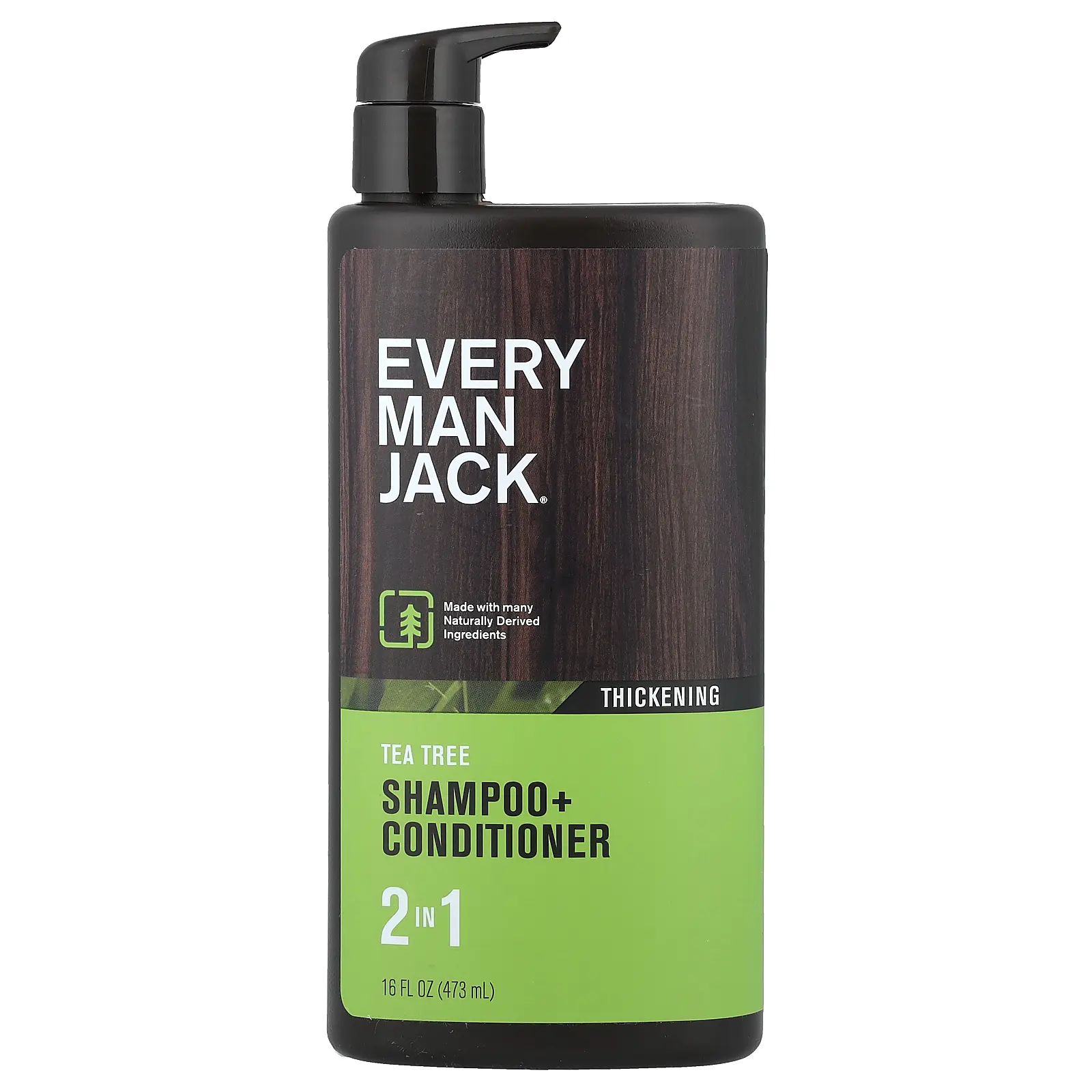 Every Man Jack 2 In 1 Shampoo + Conditioner, Thickening, Tea Tree, 16 fl oz (473 ml)