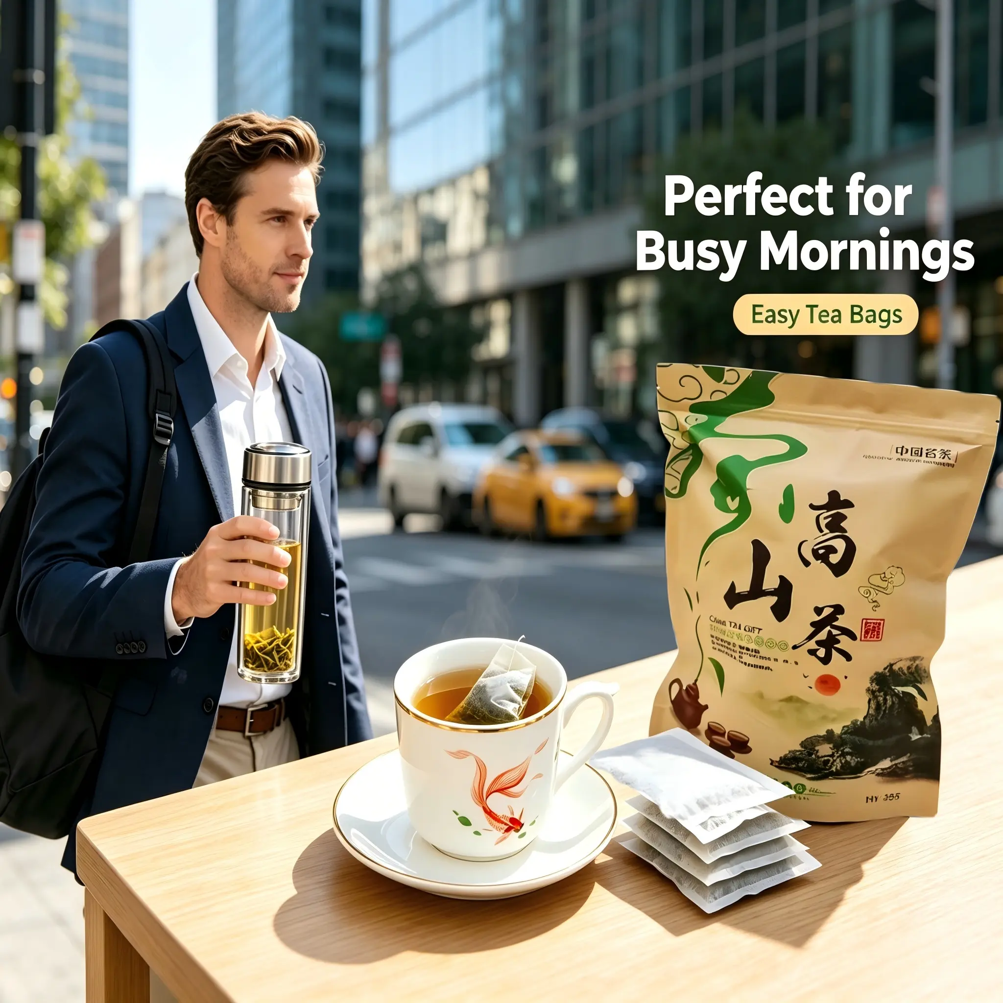 YuLongSheng (FX) High Mountain Oolong Tea, 75 Individual Sachets, Total 500g – Fresh Fragrant & Mellow, Hot & Cold Brew Available, Quick & Convenient, Preserves Original Leaf Flavor, Healthy Drink for Home & Office