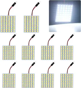 Super White  SMD LED Panel Dome Lamp Auto Car Interior Reading Plate Light Roof Ceiling Interior Wired Lamp + T BAS Festoon AdapterPCS