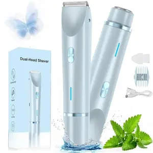 Women's Electric Hair Trimmer 2-In-1, Dual Head Multi-Functional Design, Waterproof Rechargeable, USB Charging, Dry Wet Use, Full Body Grooming, Multifunctional Hair Trimmer, Cordless Rechargeable Trimmer