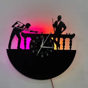 Billiards Theme LED Vinyl Wall Clock for Home Decor, Ideal Gift for Birthdays & Holidays, Silent Wall Clock with No Wireless Function