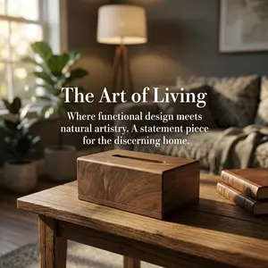 High-End Walnut Paper Towel Holder, Luxury Storage Solution for Hotel, Villa, Bedroom, Dining Room, Living Room, Bathroom
