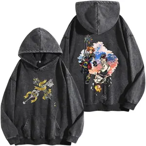 Kingdom Hearts Sora Roxas Washed Hoodie, Keyblade Anime Game Graphic Tee, JRPG Fantasy Streetwear Shirt, Oversized Gamer Apparel