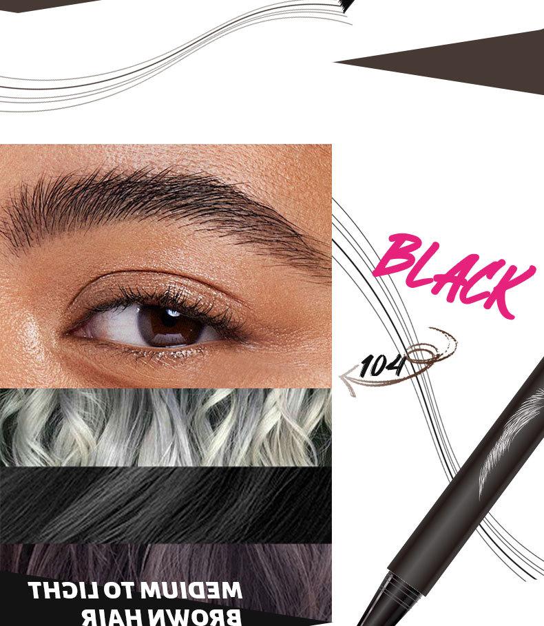 Multi-Tip Hair-Like Eyebrow Pen, Waterproof Quick-Dry Brow Marker, Natural Microblading-Effect Eyebrow Pencil for Defined Brows