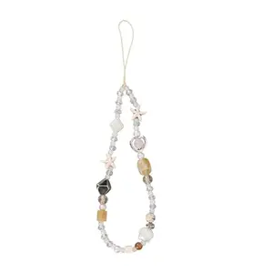 Beaded Camera Wrist Strap for Women, Starfish Heart Cell Phone Charm Wristlet Lanyard Anti-Drop for CCD Digital Camera, Retro Vintage Camera Strap Keychain Hand Cord – Compatible with iPhone Android & Most Devices