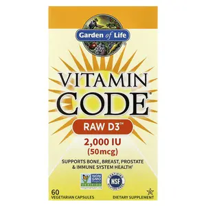 Garden of Life Vitamin Code®, RAW D3™, 60 Vegetarian Capsules