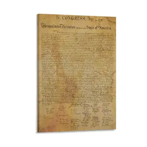 Declaration Of Independence Vintage Canvas Wall Art Posters For Room Aesthetic And Decor Canvas Poster Bedroom Decor Sports Landscape Office Room Decor Gift Frames Ornaments Artistic Decoration Photo Print