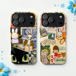 Japanese-style manga collage sturdy phone case, worn-out anime cover, compatible with iPhone 17/16/15/14/13/12/11/X/XS/XSMAX/XR/7P/8P, suitable as a holiday gift for friends, family, or yourself, Accessories, Smartphone