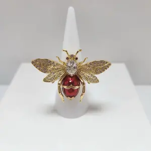 Gold Laminated Bee Ring Adjustable Elegant Design for Daily Use Versatile Appeal Ideal for All Outfits Comfortable Fit