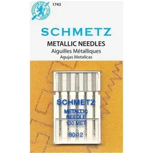 Schmetz Metallic Sewing Needles, 80/12 Size, 5-Pack - 1743