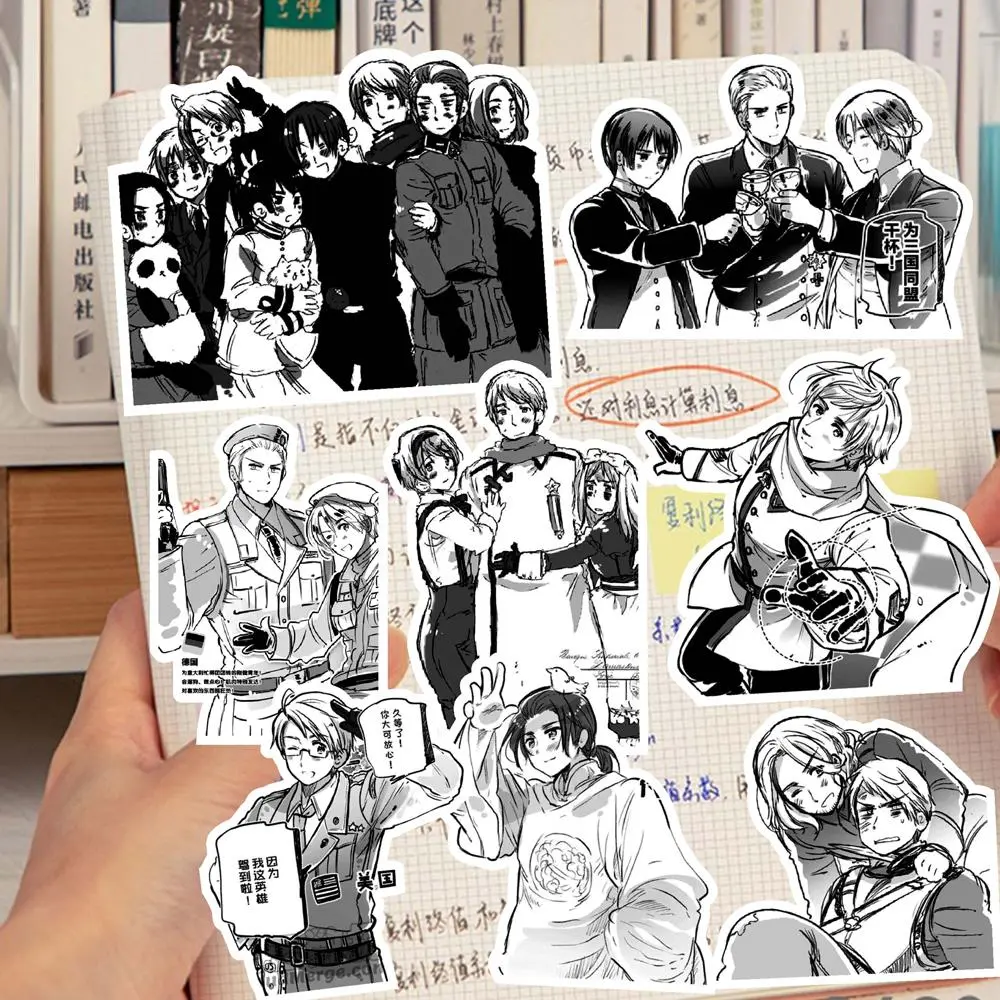65Pcs Hetalia APH Anime Peripheral Stickers DIY Handbook Decoration Phone Case Cup Skateboard Waterproof Graffiti Stickers