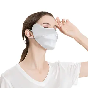 Spring/Summer Silk and Cotton Sunscreen Large Mask with Adjustable Ear-Hooks for Breathable 3D Face Mask for Women