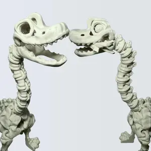 articulating brachiosaurus skeleton 3-D  bone color Decor Ornaments Decoration Print
