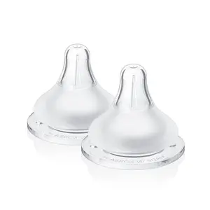 Grosmimi Easy Teat - 2 Pieces, 4 Stages, Anti-Colic Design, Silicone Nipple, Dishwasher Safe