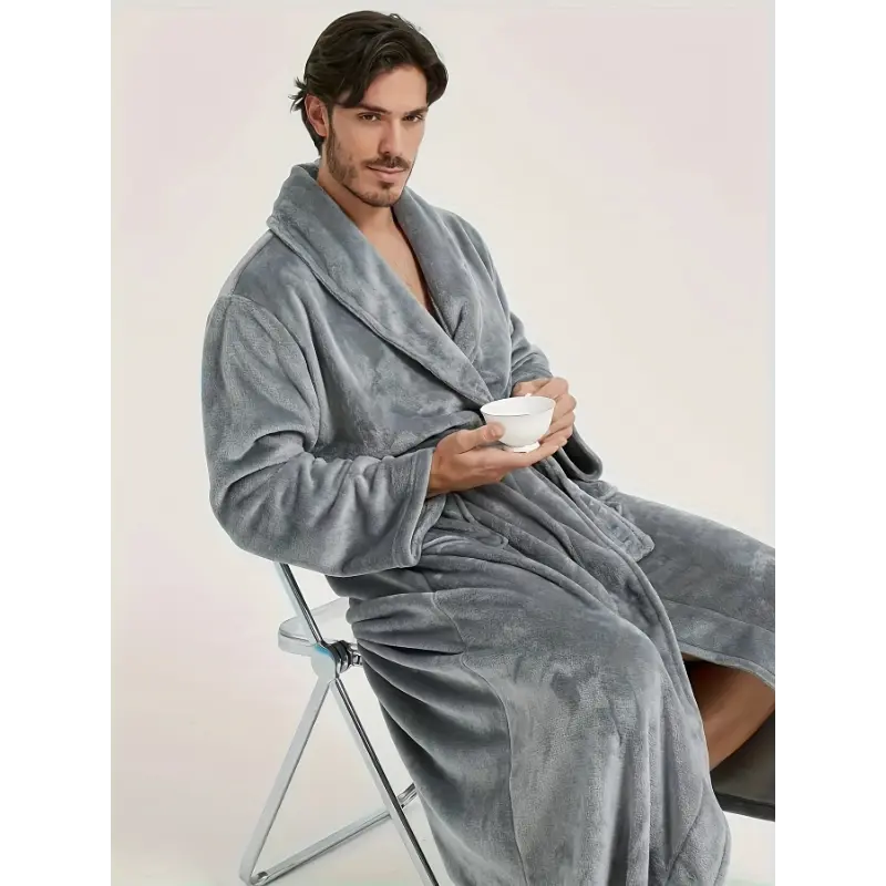 Couples new bathrobe dressing gown European style Men's and Women's homewear flannel nightgown