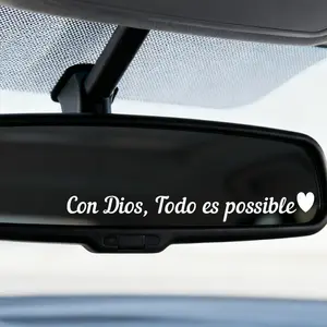 12pcs con dios todo es possibte Rearview Mirror Decals Car Rearview Mirror Decorative Stickers Waterproof Stickers Suitable for Cars Trucks Laptops Car Accessories Body Stickers