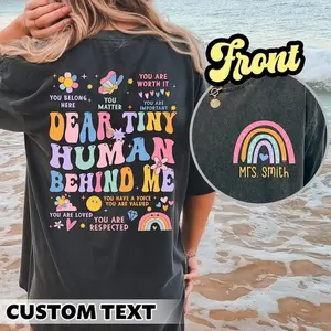 Custom Teacher Shirt, Dear Tiny Humans Behind Me, Teacher Gift primark top, Teacher Appreciation, Aesthetic Teacher Shirt