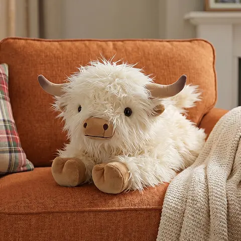 CUCKOOL 15in 1.7Lbs Cow Shape Weighted Stuffed Animal - Plush Fabric Soft Stuffed Toy, Heatable/Coolable Lavender-Scented, Microwavable Heating Pad for Cramps Pain Relief, Gift Idea for Girl
