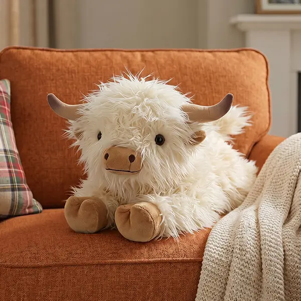 CUCKOOL 15"|1.7Lbs Highland Cow stuff Plushies toys, Heatable Weighted Stuffed Animal stich stuff Plushies, toy Gift idea Microwavable Heating Pad for Cramps, Pain Stress Relief, Heatable Coolable Lavender Scented for Anxiety, birthday gift idea