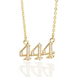 Angel Numbers 111-999 Zircon Pendant Necklace Women Personalized Jewelry