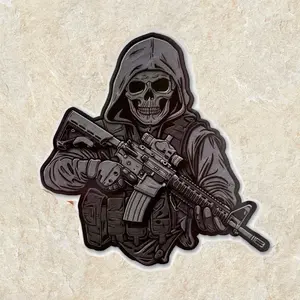 Grim Reaper Tactical Soldier Sticker – Military Gun Rights Vinyl Decal for Car or Laptop