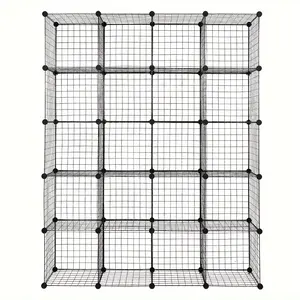 Cube Storage Shelves Wire Origami Shelves Metal Grid Multifunction Shelving Unit Modular Cubbies Organizer Bookcase