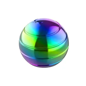 Adult Fidget Stress Relief Metal Bauble Aluminum Alloy Hypnosis Rotary Gyro Fingertip Toy Kinetic Round Spinner Juguetes Gift
