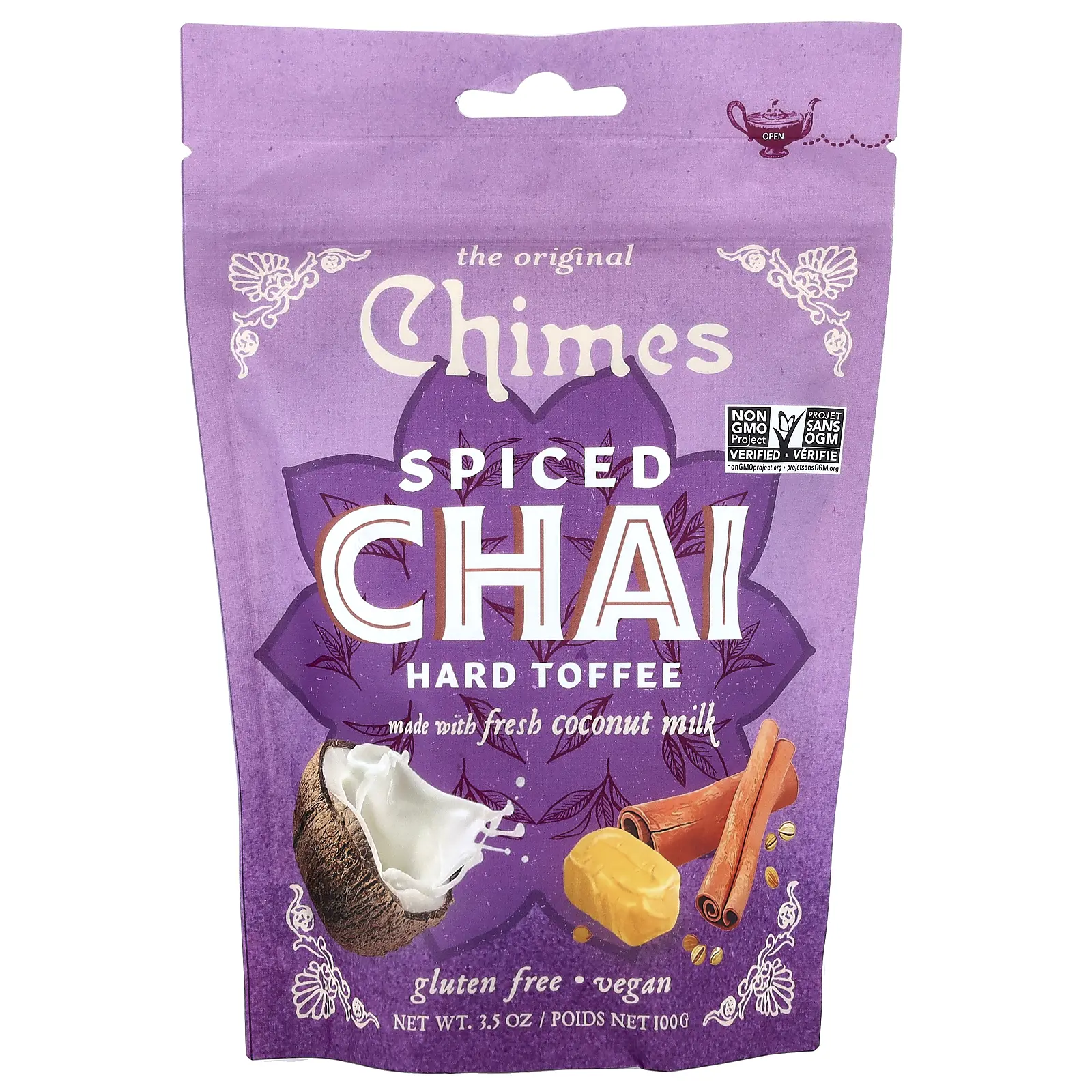 Chimes Spiced Chai, Hard Toffee, 3.5 oz (100 g)