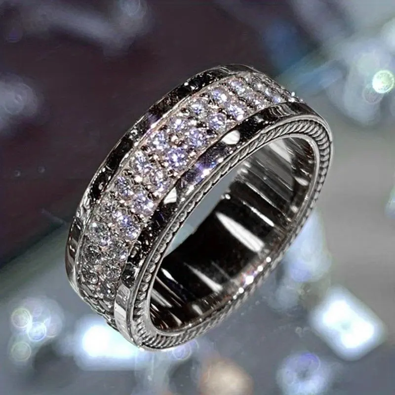 Fashion Ring with Square Zirconia Eternal Ring for Women's Wedding Engagement Ring Banquet Jewelry Festival GiftValentine's Day special offer