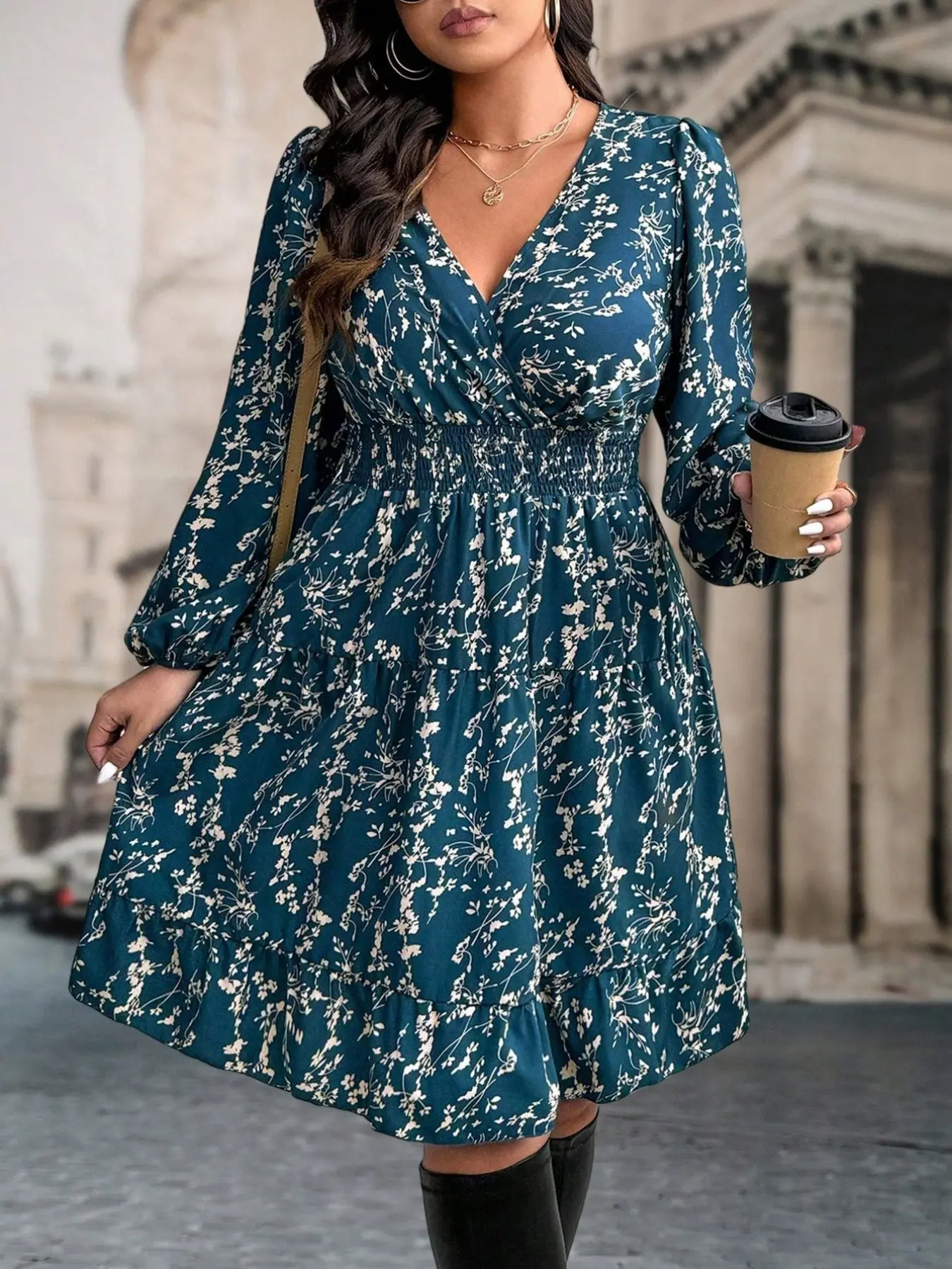 long sleeve boho dress plus size Long Sleeve A-Line Boho Plus Size Wedding Dress HAREM's Brides