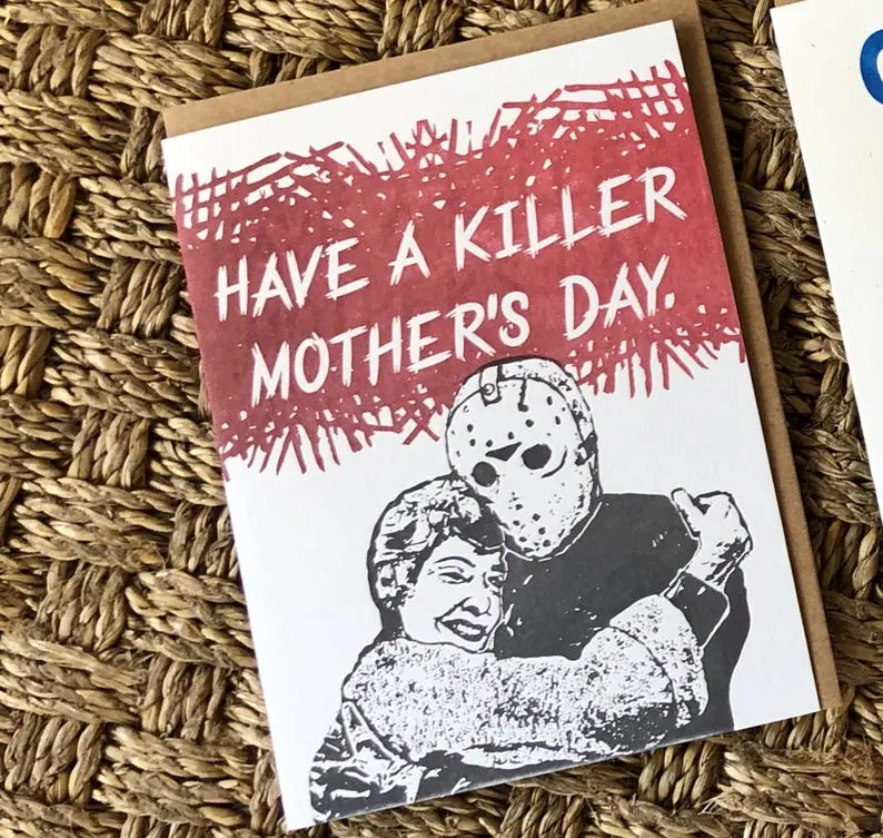 Funny Mothers Day Card | Kiiller Mother's Day | 1980s Camp Monster Horror Movie Goth Alt Metal Weird Greetings Mom