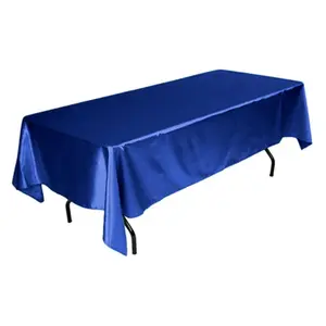 Tektrum Rectangular Silky Satin Tablecloth - Premium Fabric - Best for Wedding Party Banquet Events Restaurant Kitchen Dining Decoration - Royal Blue Color