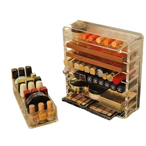 Transparent Makeup Storage Box, Eyeshadow Palette Organizer, Coin Holder, Acrylic Cosmetic Tray, Bathroom Counter, Closet, Shelf, Drawer, Clear Makeup Organizer