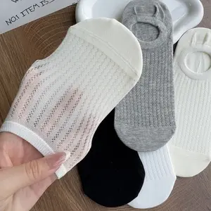 5 Pairs Women Breathable Mesh Socks, Ultra Lightweight Summer Ankle Socks, Stretch Comfortable Fabric, Non Slip Everyday Socks for Sneakers, Flats, Walking, Work and Daily Wear Knit Soft comfy