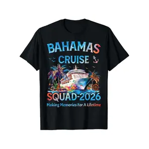 t shirt meme Bahamas Cruise Squad 2026 Matching Family Cruising Trip T-Shirt |   Comfort Fit Men'S Tee, Crew Neck, Ultra Soft, Breathable, Moisture Wicking, Casual Summer Tee, Must-have Fashionable Tee