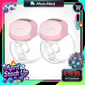 MomMed Double Wearable Breast Pumps, S10 Pro  Electric Hands Free Breast Pumps, LCD Display Design Electric Breast Pumps, Rechargeable Portable Breast Pumps