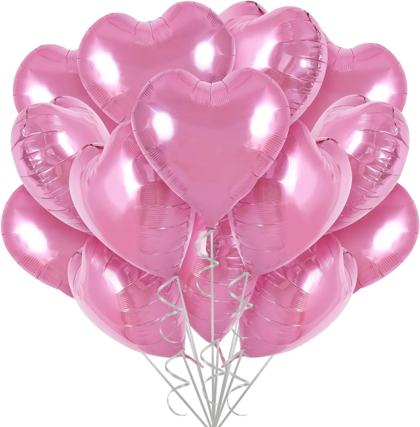 30Pcs 18-Inch Romantic Blush Pink Heart Shape Foil Mylar Balloons - Balloon Arch Supplies, Birthday Theme & Festive Decor for Home Parties, Weddings, Balloon Arch Balloons