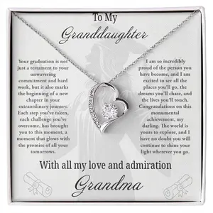 Granddaughter Gifts from Grandma and Grandpa, To My Granddaughter Necklace With Message &  Box, Jewelry Gift for Birthday from Grandparents, Graduation Gift Idea