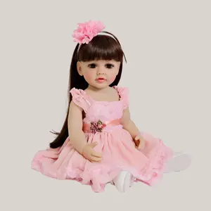 Betty Realistic Reborn Doll 22-inch Full-Vinyl Baby Doll with Poseable Limbs Hand-Painted 3D Eyelashes Lifelike Hair & Accessories Birthday Gift for Kids