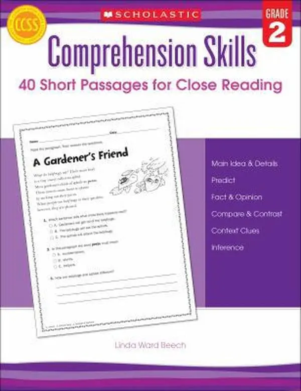 USED Book - Comprehension Skills: 40 Short Passages for Close Reading: Grade 2 by Beech, Linda (Paperback) - english